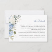 Bläserner Elegant Blauer Hydrangea Grüne Details Einladung (Vorderseite)