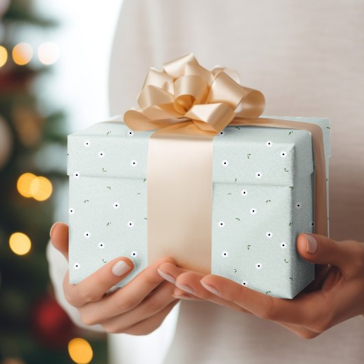Bläserner Frühling Wochentaucher Blau-Weiß Geschenkpapier