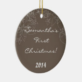 Bläserner Herbstfall Personalisierter Name Ornamen Keramikornament (Rechts)