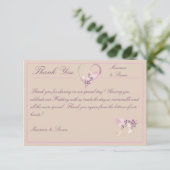 Bläserner Herbstrot, Mauve und rosa Hochzeit Dankeskarte (Stehend Vorderseite)