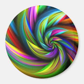 Bläserner Regenbogen Spirale Blume Magnet