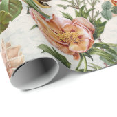 Bläserner-Vogelduschtisch in Aquarellfarbe Rosa Geschenkpapier (Rolleneckpunkt)