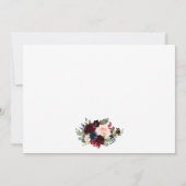 Bläserner Watercolor Wreath Burgundy Blue Wedding Save The Date (Rückseite)