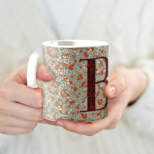 Bläsernes Elegantes Monogramm B grün mit einer Phr Kaffeetasse
