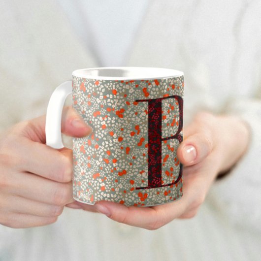 Bläsernes Elegantes Monogramm B grün mit einer Phr Kaffeetasse