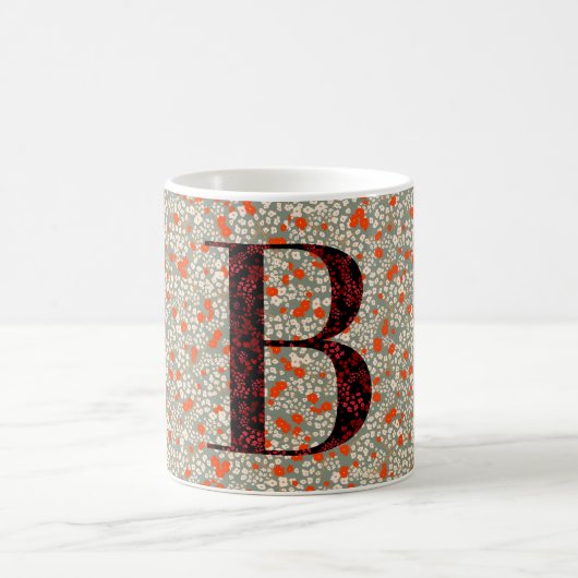Bläsernes Elegantes Monogramm B grün mit einer Phr Kaffeetasse (Mittel)