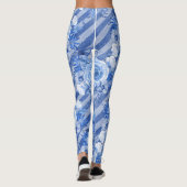 Bläsernte für die blaue Blume Druckmuster Leggings (Rückseite)