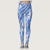 Bläsernte für die blaue Blume Druckmuster Leggings (Vorderseite)