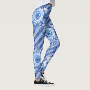 Bläsernte für die blaue Blume Druckmuster Leggings