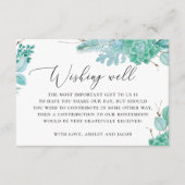 Bläsernte Pfefferminze Sukkulente Hochzeit wünsche Begleitkarte (Vorderseite)