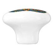 Bläserpaw Print Rosemaling Folk Art Keramik Knock Keramikknauf (Seitenansicht)