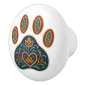 Bläserpaw Print Rosemaling Folk Art Keramik Knock Keramikknauf (Rechts)