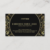 Bläserrahmen für Schwarz, Gold und Glitzer Visitenkarte (Rückseite)