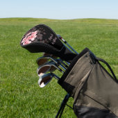 Bläserrosa Schwarzer Kirschblossom Monogramm Golf Headcover (In SItu)