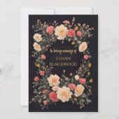 Bläserschwarz in Love Memory Beerdigung Einladung (Vorderseite)