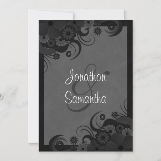 Bläserschwarz und grau 5" x 7" Einladungen für Hoc (Rückseite)