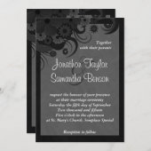 Bläserschwarz und grau 5" x 7" Einladungen für Hoc (Vorne/Hinten)