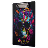 Bläserskull farbenfroher Retro Stilvolle Tattoo Ar Klemmbrett (Links)