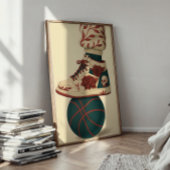Bläserskull-Top-Sneakers auf Basketball Poster
