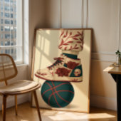 Bläserskull-Top-Sneakers auf Basketball Poster