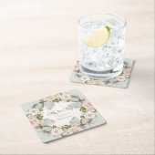 Bläsersukkulente Rose Foliage Mr. and Mrs. Wedding Rechteckiger Pappuntersetzer (Vor Ort)