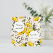 Bläsertaster Gelbe Blume Adressenänderung Ankündigung (Stehend Vorderseite)