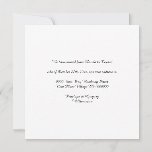 Bläsertaster Gelbe Blume Adressenänderung Ankündigung (Rückseite)