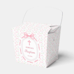 Bläsertaufe aus rosa Bugband Geschenkschachtel
