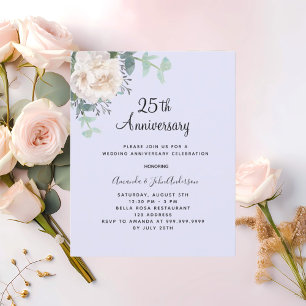 Bläserweiße Lavendel 25. Hochzeitseinladung
