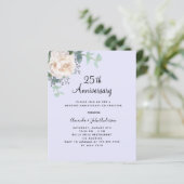 Bläserweiße Lavendel 25. Hochzeitseinladung (Stehend Vorderseite)