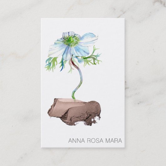 *~* Bläserweißes Anemon Rose Gold QR Code Visitenkarte (Vorderseite)