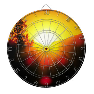 Blasierender Sonnenuntergang Dartscheibe