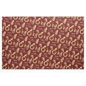 Blasinstrumente Band Musiker Rotes Dekor Stoff (Fat Quarter (45,7 x 55,9 cm))
