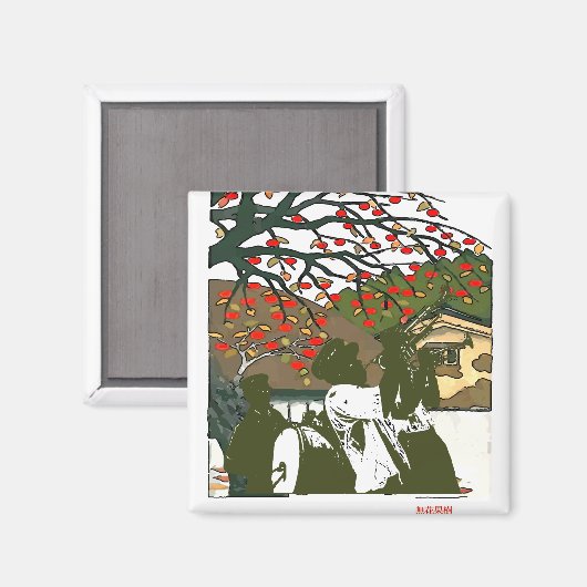 Blaskapelle im japanischen Haus Magnet (Vorderseite/Rückseite)