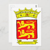 BLASON NORMANDIE POSTKARTE (Vorne/Hinten)