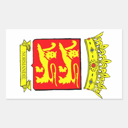 BLASON NORMANDIE RECHTECKIGER AUFKLEBER (Vorderseite)