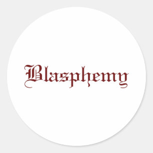 Blasphemie (rot) runder aufkleber