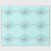 Blass Aquamarine Geblüht LIEBE Moderne Kalligraphi Geschenkpapier (Flach)