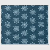 Blass auf preußisch blauen Sketchy-Blume Geschenkpapier (Flach)