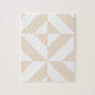 Blass Beige Geometrisches Deco-Würfelmuster Puzzle