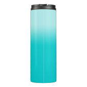 Blass bis dunkel Türkis Gradient Senior Year Thermosbecher (Rückseite)