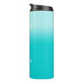 Blass bis dunkel Türkis Gradient Senior Year Thermosbecher (Nach rechts gedreht)