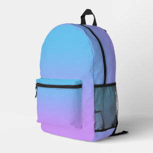 Blass Blau bis Lavender Ombre Gradient Muster Bedruckter Rucksack