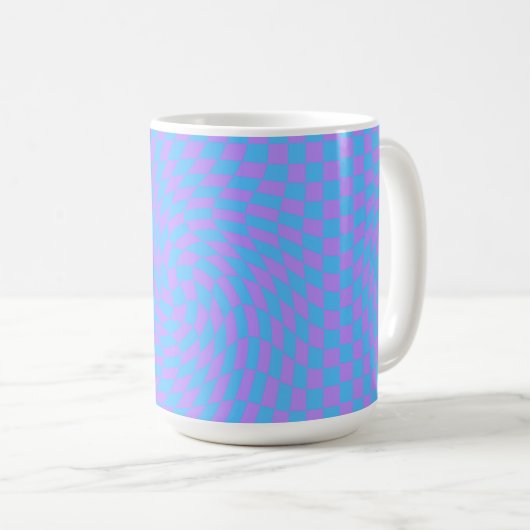 Blass Blau & Lavendel Wave Gestell Kaffeetasse (VorderseiteRechts)