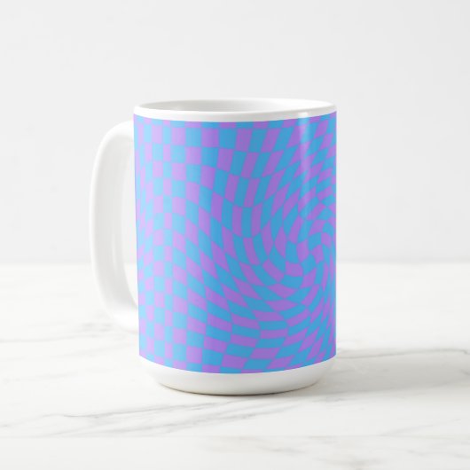 Blass Blau & Lavendel Wave Gestell Kaffeetasse (Vorderseite Links)