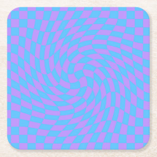 Blass Blau & Lavendel Wave Gestell Rechteckiger Pappuntersetzer