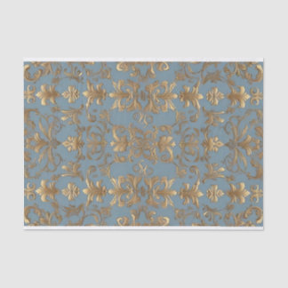 Blass Blau und Gold Damask Dekoupage Tissue Paper Seidenpapier