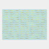 Blass Blau und Gold Geschenkpapier Set (Vorderseite)