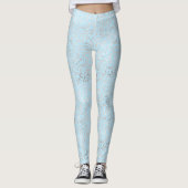 Blass Blau und Silberleopard Leggings (Vorderseite)