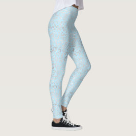 Blass Blau und Silberleopard Leggings
